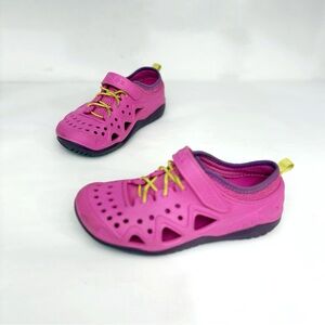 Crocs Girls Sandals Size 2 Pink Sport Mesh Mary Jane Kidcore Cute Summer